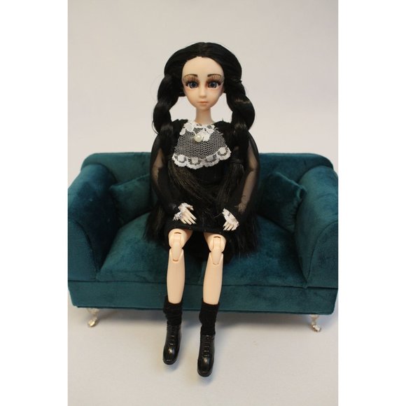 Custom Wednesday Addams Repaint Doll OOAK - Picture 1 of 11